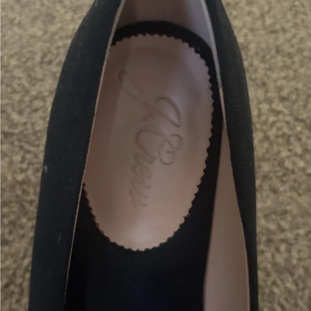 J. Crew Black Suede Wedge Espadrilles with Natural Jute Trim